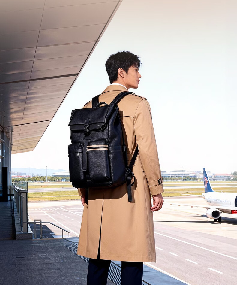 Bopai First Layer Cowhide Business Backpack for Men 16-inch Laptop Bag Travel School Bag Holiday Gift for Husband 5