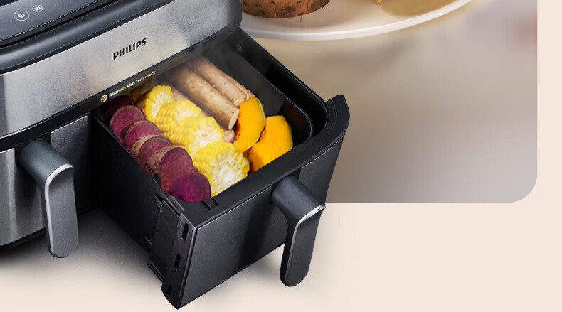 PHILIPS Double-Layer Stackable Air Fryer 10L Large Capacity Home Use Upper and Lower Double-Layer Visible Panoramic Skylight Air Fryer 2025 New Model NA462 Gift Included 6