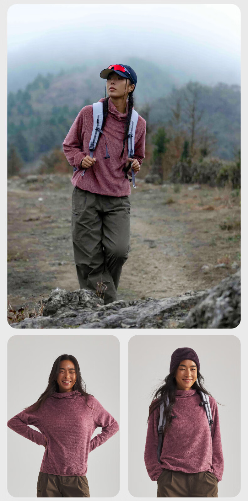 Naturehike P Cotton Outdoor Fleece Jacket 2026 Spring New Hiking Hooded Long Sleeve Casual Top 16