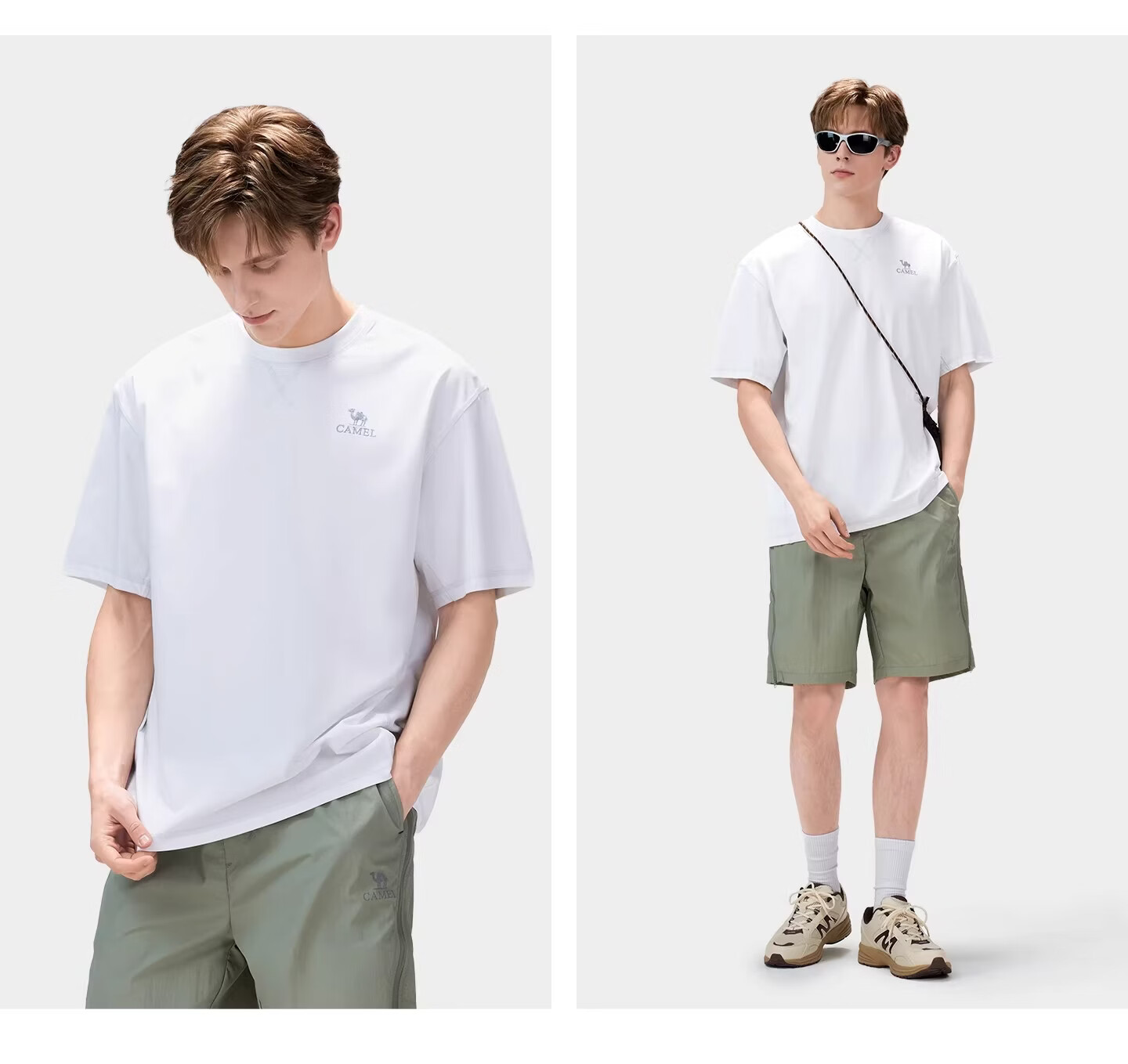 CAMEL Outdoor Quick-Dry T-Shirt Men Spring Summer 2026 Short Sleeve Breathable Cooling Stretch Hiking Top Women A36BK08037 21
