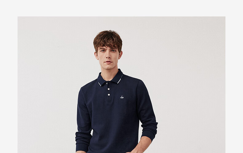 Navigare Men's Long-Sleeve Polo Shirt with Collar, Combed Long-Staple Cotton, Skin-Friendly Casual POLO Shirt 1335024503 2XL 21