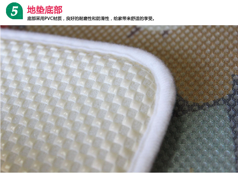 
                                        屋尔美 网眼印花海绵吸水防滑地垫 浴室卫生间门垫脚垫家用 花海 48*78cm                