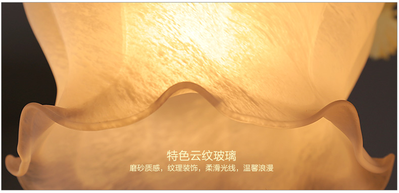 伊莎雪莱 单头小吊灯韩式田园风女儿童房卧室灯具铁艺陶瓷玫瑰花温馨