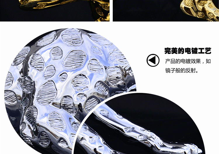 
                                                                                聚善缘 招财金钱豹摆件 送朋友开业礼品办公室办公桌工艺品摆件 新房乔迁客厅电视柜酒柜装饰摆设 中号金色金钱豹55*12*13cm                