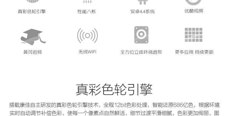 
                                        康佳（KONKA）LED55U60 55英寸 优酷电视梦想版8核优酷视频海量应用（黑色）                