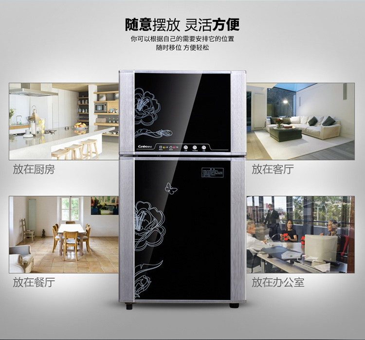 
                                                            康宝(Canbo)消毒柜 家用 立式 台式碗筷餐具消毒碗柜 厨房小型迷你碗柜 负离子XDZ65-F1G                