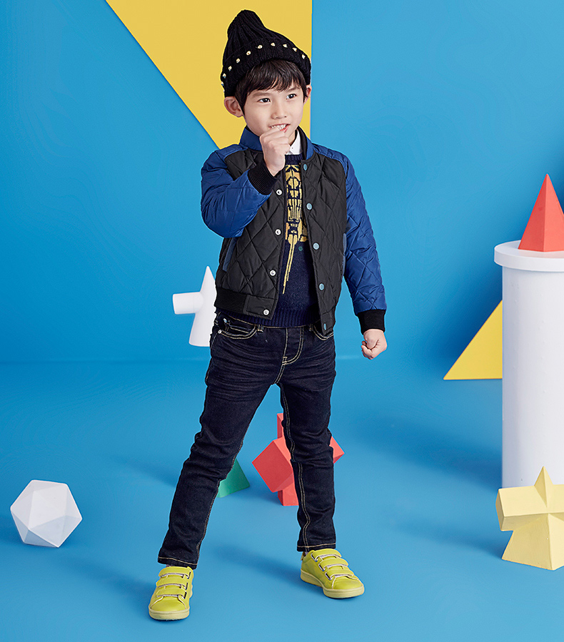 kids品牌童装男童外套儿童保暖夹棉夹克外套童装上衣秋冬新款e5421006