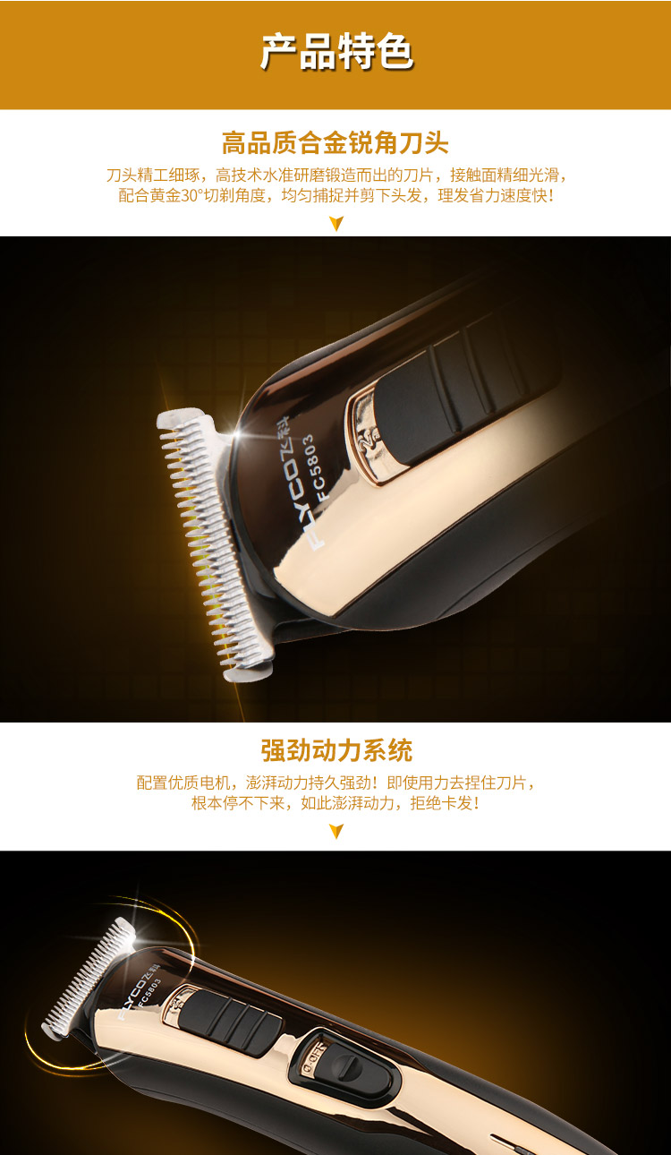 
                                        飞科(FLYCO)专业电动理发器成人儿童电推剪 剃头电推子 FC5803                