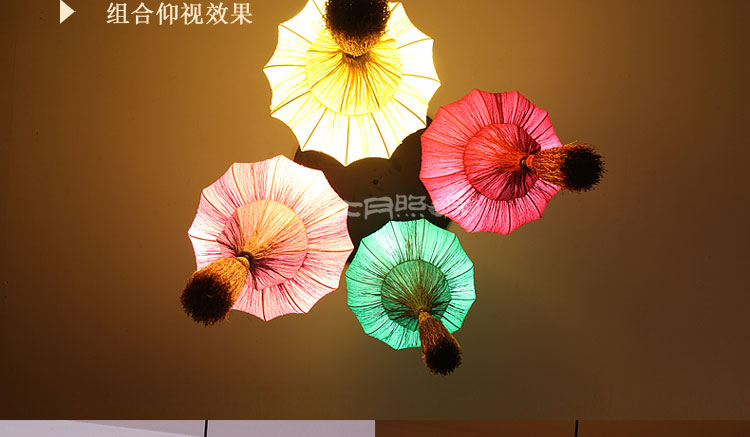 比月 中式吊灯客厅古典卧室餐厅灯具酒店波西米亚布艺大吊灯3279 酒红色