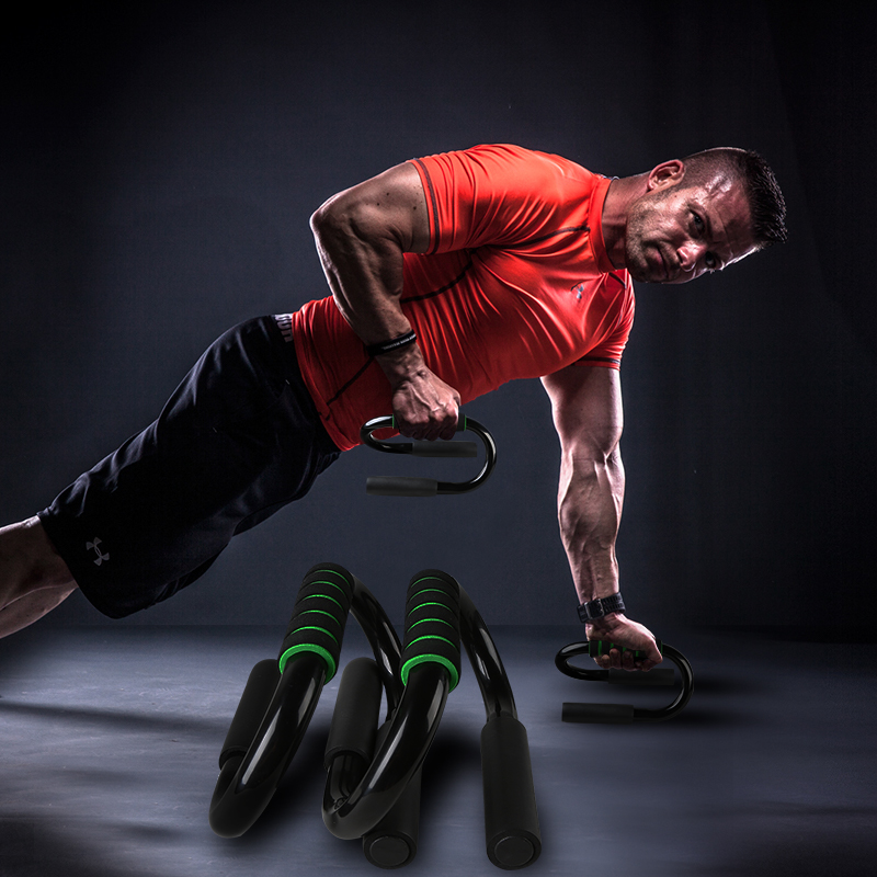 俯卧撑架 加粗s型臂力训练支撑器 家用胸肌健身器材 黑色_其他器械