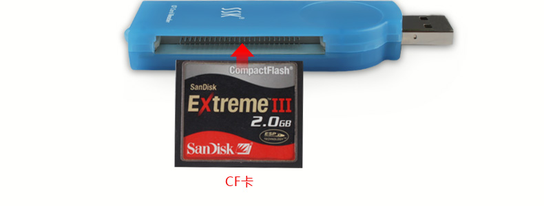 SSK飚王 琥珀SCRS028 CF 专用读卡器 USB2.0 高速直读 相机CF卡读卡器