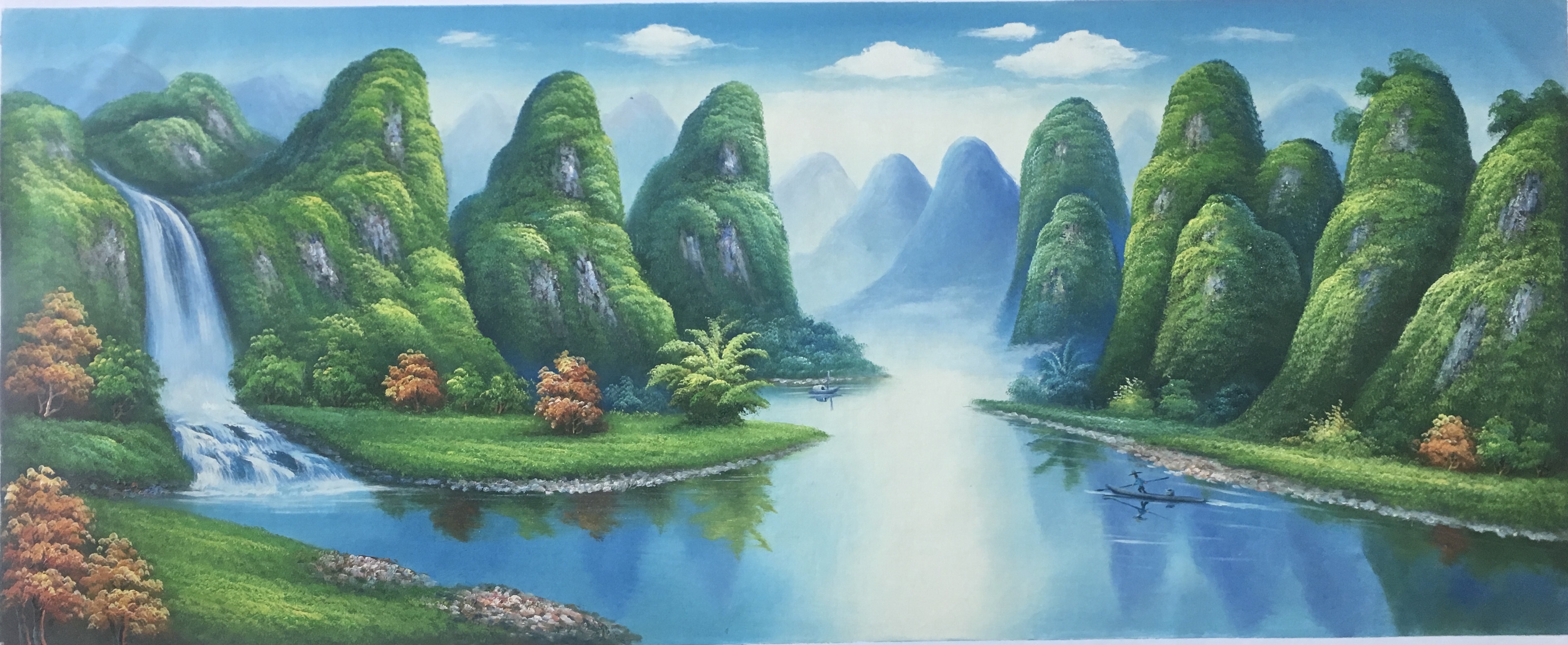 060成交总金额【仙游油画协会】纯手绘风景油画-桂林山水甲天下