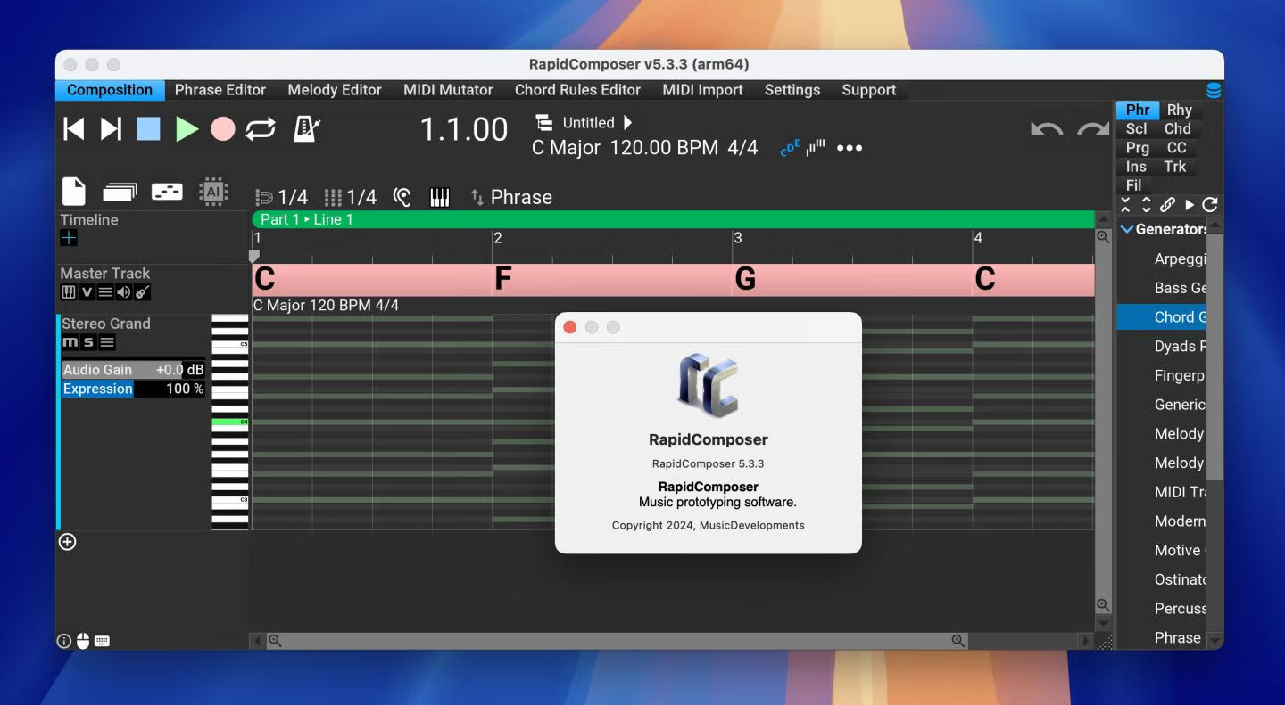 RapidComposerV5 for mac v5.3.3注册激活版 音乐原型制作软件