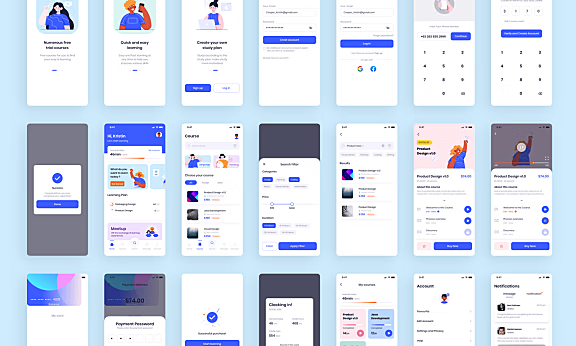 [XD模板]在线课堂移动APP模板 