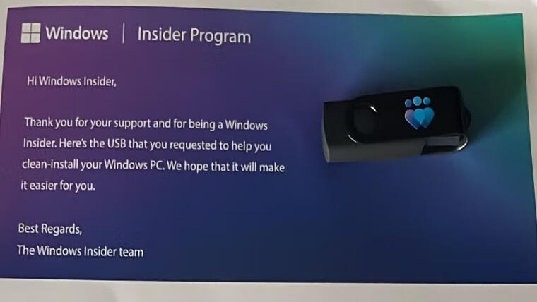 测试Windows 12镜像 微软寄送免费U盘到货：64GB容量