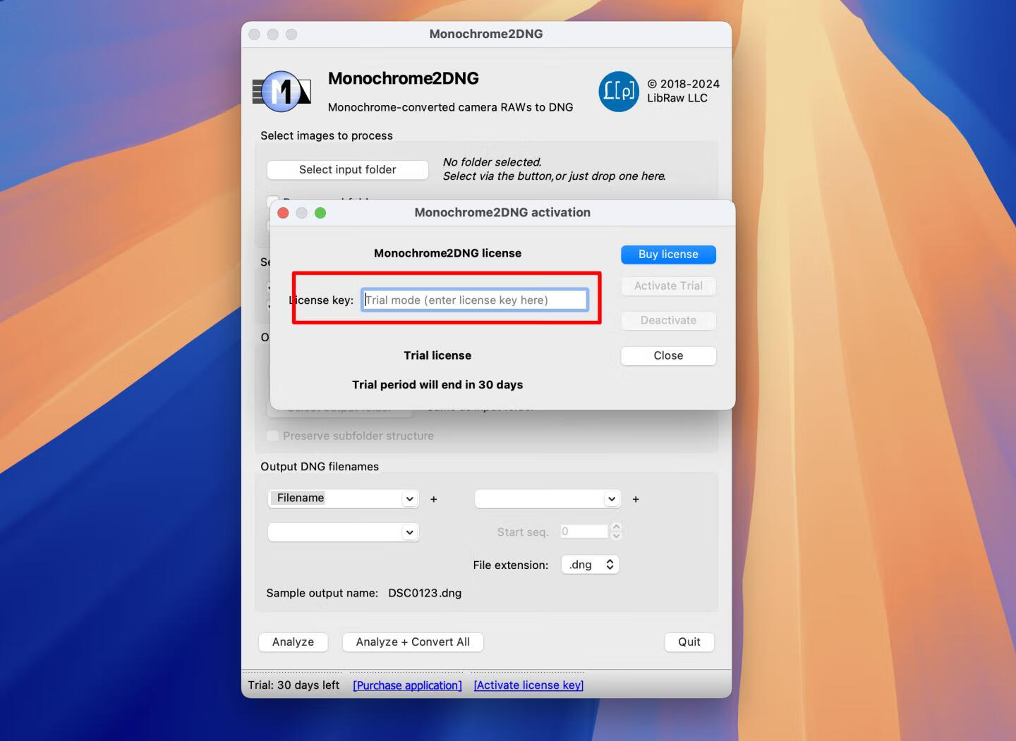 LibRaw Monochrome2DNG for Mac v1.7.0.72激活版 DNG格式转换器