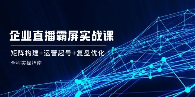 企业矩阵直播霸屏实战课：矩阵构建+运营起号+复盘优化，全程实操指南