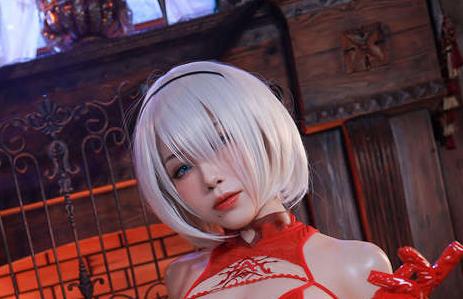 火辣红色圣诞系!水淼aqua小姐姐cos《2b圣诞服》惊喜大放送!插图2 火辣红色圣诞系!水淼aqua小姐姐cos《2b圣诞服》惊喜大放送!插图2