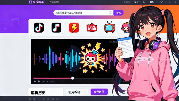 宝藏网站 Bugpk！从抖音、快手、B站等各大平台一键解析无水印视频，简单易用，输入链接即可提取-稀缺资源网