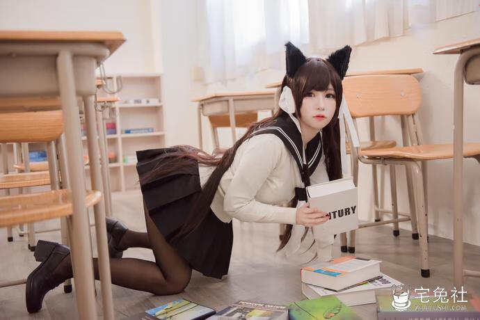 白神泱 cosplay作品001 JK兽耳 (1) 宅兔社.jpg 白神泱全套作品图合集 宝岛萌妹甜美颜值成就绝佳美图!