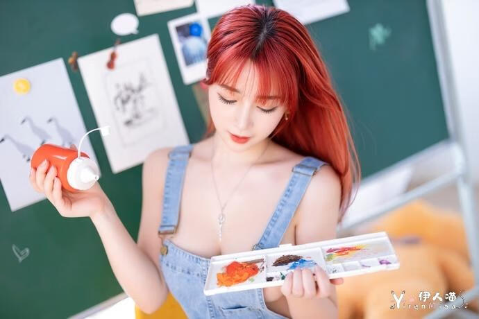 叉子宝宝 NO.001 背带裤系列 (2).jpg 人间理想叉子宝宝cos写真 背带裤颜值与身材双封神!