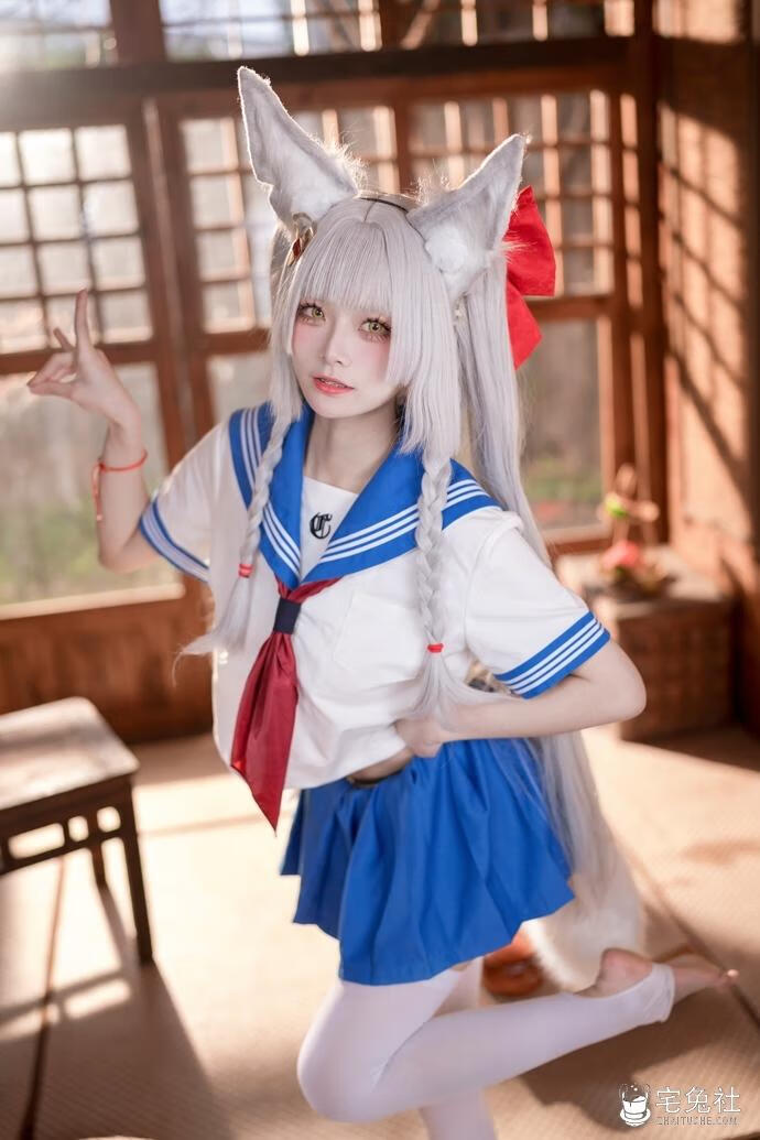 九柒喵 NO.022 朝凪 JK (碧蓝航线).jpg 九柒喵全套作品图合集 龙姬cos图片百万萌力觉醒!