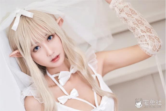 羽生三未 cosplay作品001 精灵花嫁 宅兔社.jpg