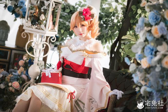 瓜希酱 cosplay作品029 碧蓝航线 黎塞留和服 宅兔社.jpg 可爱瓜希酱cos作品碧蓝航线圣路易斯 探寻中国版的仁科百华!