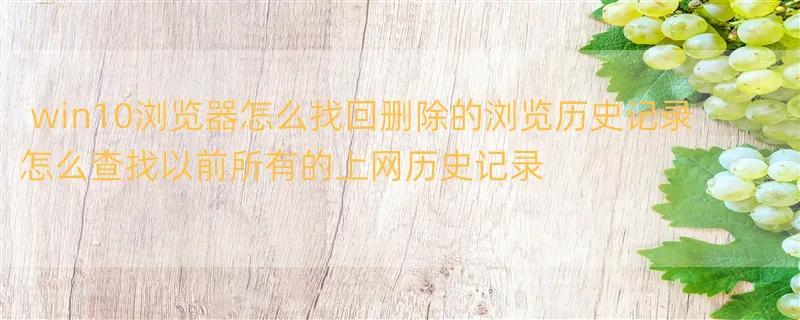 win10浏览器怎么找回删除的浏览历史记录 怎么查找以前所有的上网历史记录