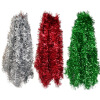 

QingWei Wedding shiny paper wool strips colorful strips garland 30 strips/pack silver red green