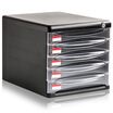 

Deli 9795 five layers of plastic file cabinet transparent drawer with lock black