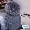 El más nuevo grande de la bola del sombrero de las mujeres de invierno cálido Fox 15 cm de piel Pom Pom boinas Ski Casual Pop Cap Cap Bobble