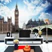 Estilo europeo personalizado City Landscape Londres Big Ben Mural Wallpaper 3D Habitación Paisaje Hotel Restaurante Sala de estar Fondo
