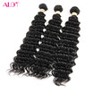 Alot Human Hair Deep Wave Peruvian Weave 3 Bundles Natural Color Extensions alot kopen in de aanbieding