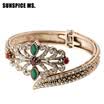 Dropshipping Trendy Love Bangle Bracelets For Women Indian Jewelry Antique Bronze Turkish Snap Design Cuff Valentines Day Gift