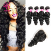 Ys Hair 7A Grade Unprocessed Loose Wave Brazilian Virgin 4X4 Lace Closure With Human Bundles 4Pcs ys hair kopen in de aanbieding Ys Hair 7A Grade Unprocessed Loose Wave Brazilian Virgin 4X4 Lace Closure With Human Bundles 4Pcs ys hair kopen in de aanbieding