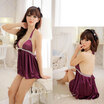 Hot Womens Sexy V Neck Lingerie Babydoll Underwear Sleepwearg String Purple huismerk kopen in de aanbieding