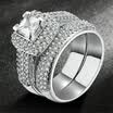 Sliver Color AAA CZ Diamond Crystal Rings Fashion Wedding & Engagement Ring Set For Women R568