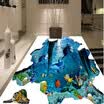 Envío gratis 3D marine dolphin suelo pintura baño centro comercial decorativo autoadhesivo mural del piso 250cmx200cm