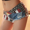 Meileiya 388 New Summer Womens Low Waist Denim Shortssexy Beach Hot Pants Night Shop Female Broken Hole Shortsflag Style meileiya kopen in de aanbieding