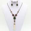 Vintage Women Flower Jewelry Sets Turkish Resin Antique Jewelry Resin Drop Earrings Bead Tassels Necklace Arabia Bridal Jewelry