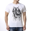Clothing Loves Mens Round Neck Tops Tiger Print Black Pullover T Shirts clothing loves kopen in de aanbieding