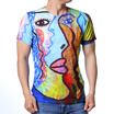 Clothing Loves Mens O Neck Abstract Face Pattern Print Pullover T Shirts clothing loves kopen in de aanbieding