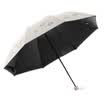 Parkson Ocean Black Sunscreen Sunshade Rainproof UV Protection Female Creative Folding Three Fold Pencil Umbrella Sunshade 6389G Show Yahuazi Pink
