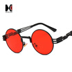 Shauna Classic Punk Styles Women Round Sunglasses Fashion Hollow Out Legs Men Clear Red Lens Shades Uv400 shauna kopen in de aanbieding