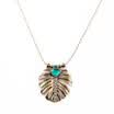 Aiyaya Vintage Emerald Sapphire High Quality Crystal Round Leaf Pendant Necklace Chian For Teengirls