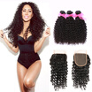 Dream Like 100 Human Hair Indian Virgin Curly Wave 3 Bundles With Closure dream like kopen in de aanbieding