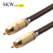 SKW HF-2001A Ultimate Hi-Fi Fever Grade Single Crystal Copper Coaxial 75 Euro Subwoofer Line RCA Lotus Head Audio Cable CD Amplifier Subwoofer Cable 1 m