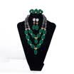 Hand Woven Dark Green African Jewelry Set Nigerian Crystal Beads Necklace Wedding Jewelry Sets For Women India Bridal Jewelry Set