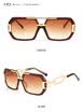 SHAUNA Classic Men Square Sunglasses Brand Designer Women Ahueca hacia fuera las piernas del metal Gradient Clear Lens Shades UV400